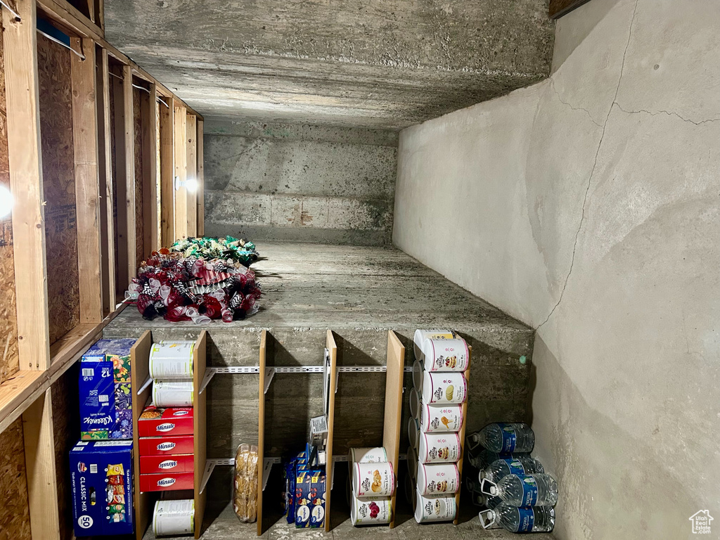 View of unfinished basement