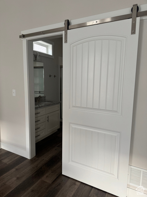 Interior space with visible vents and a sink