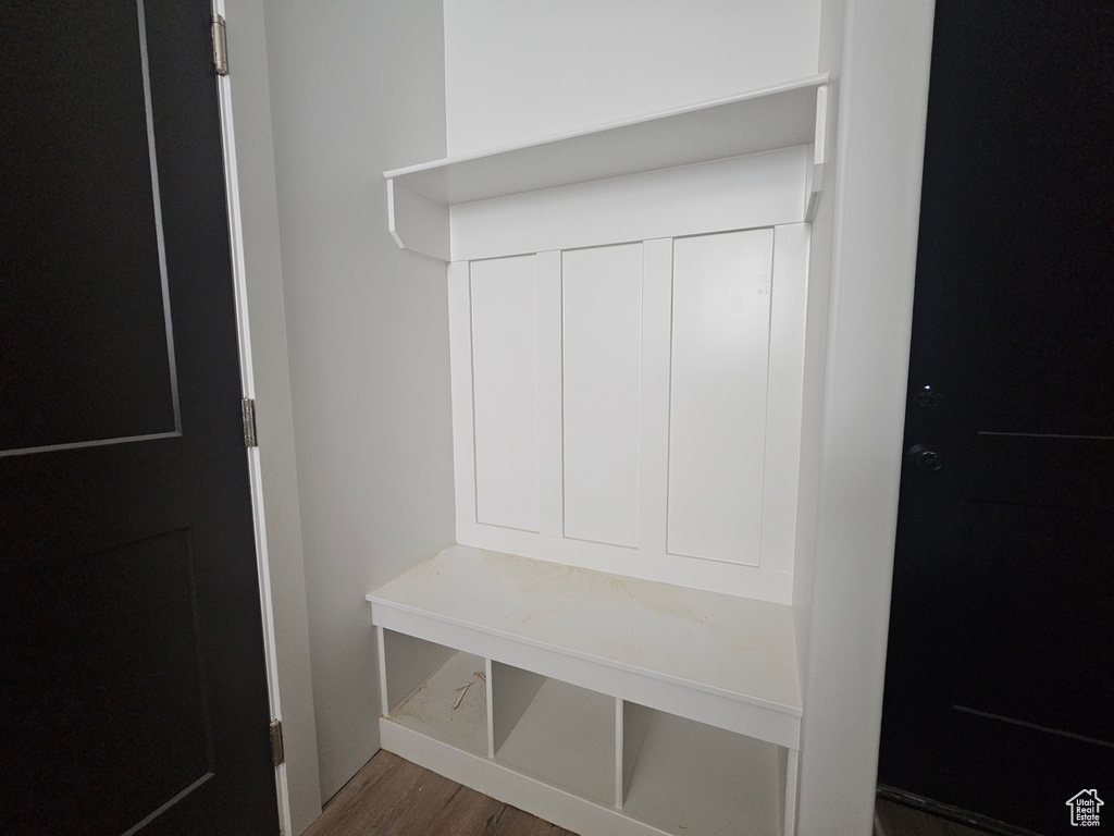 Mudroom with wood finished floors