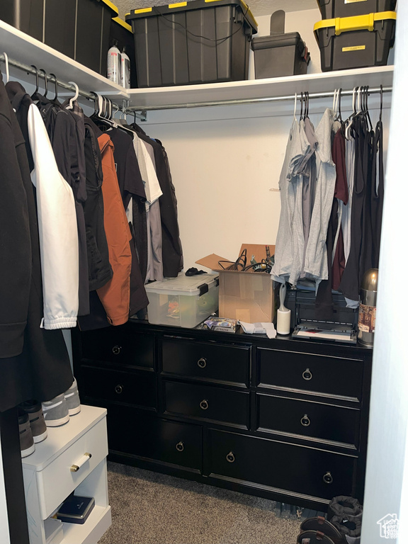 View of walk in closet