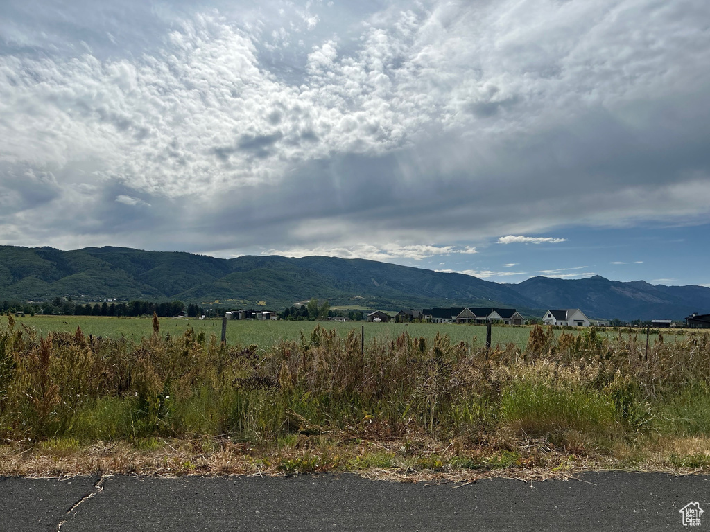 Mountain view with rural landscape