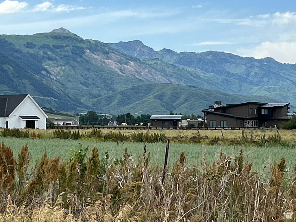 View of mountain background with rural landscape