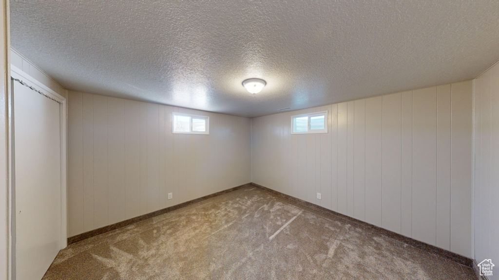 Below grade area with carpet floors