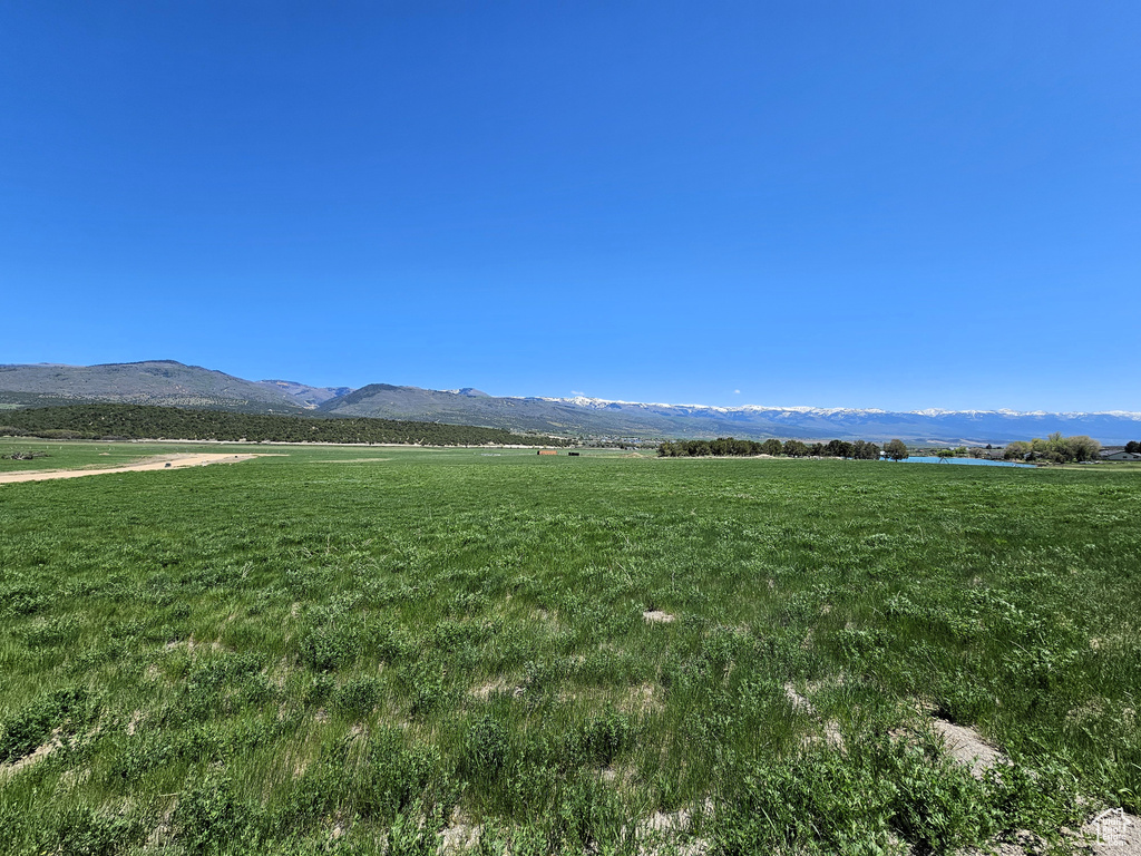 View of mountain background with rural landscape
