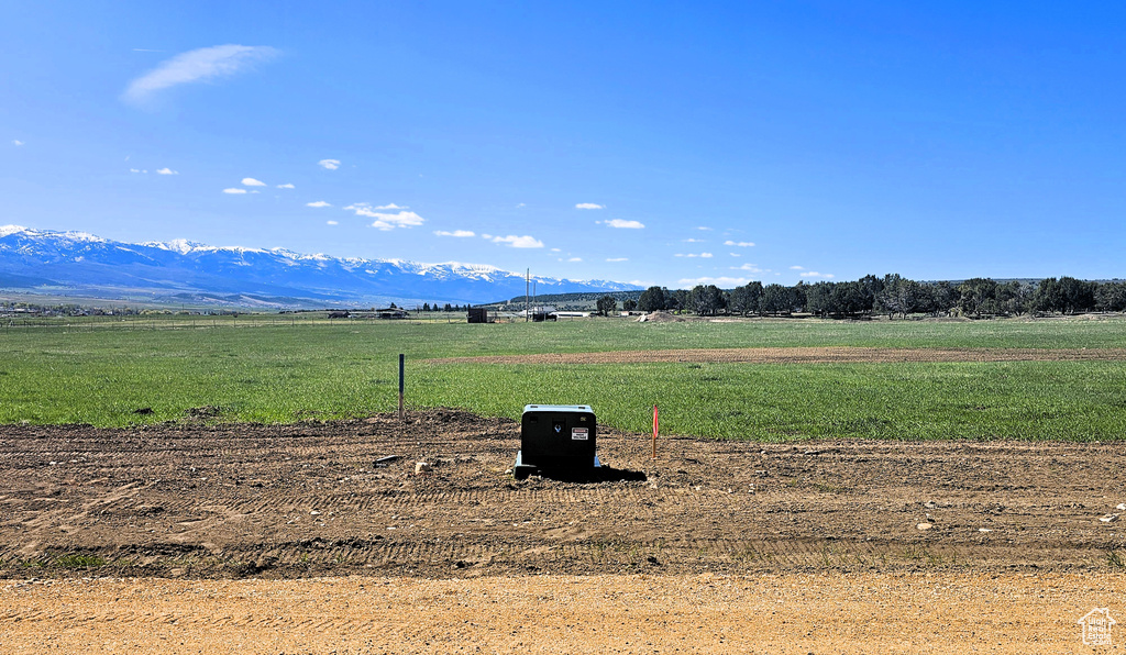 View of mountain background with rural landscape