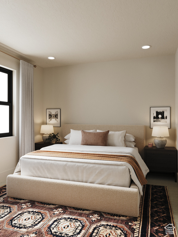 Bedroom with recessed lighting