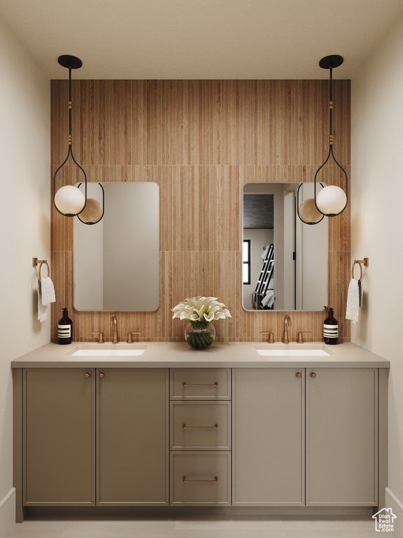 Bathroom featuring double vanity