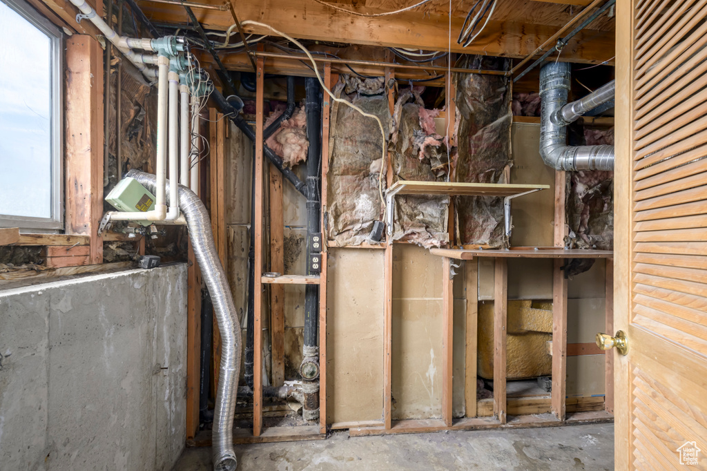 Basement featuring a healthy amount of sunlight