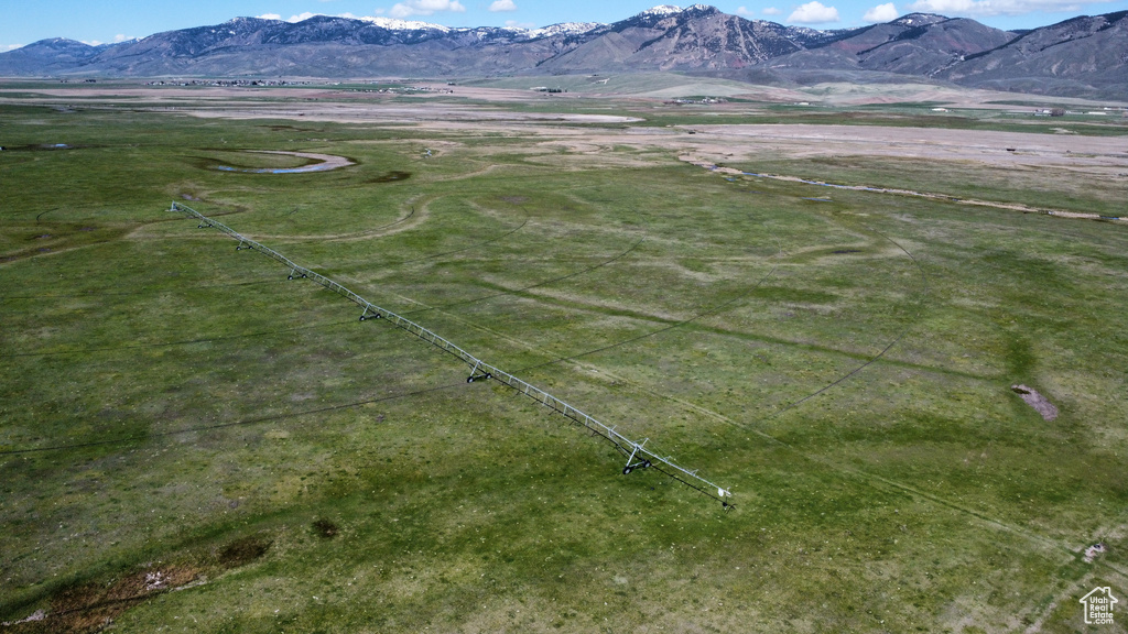 Drone / aerial view of a mountain backdrop