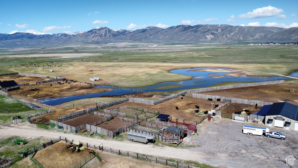 View of rural area featuring a water and mountain view