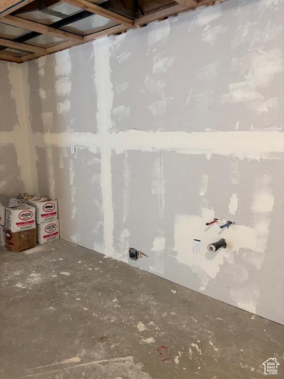 View of unfinished basement