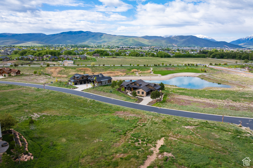 Mountain view with a large body of water