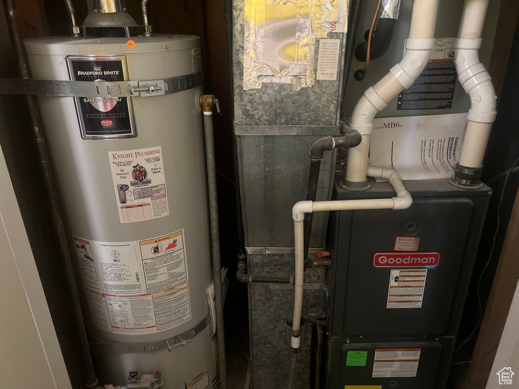 Utilities featuring secured water heater and heating unit