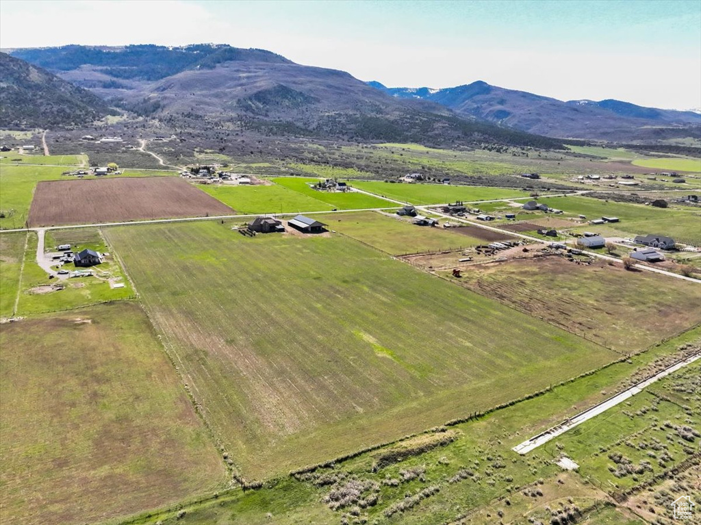 Bird\'s eye view with a rural view and a mountain view