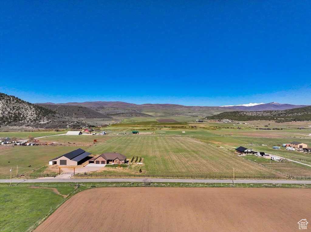Mountain view featuring a rural view