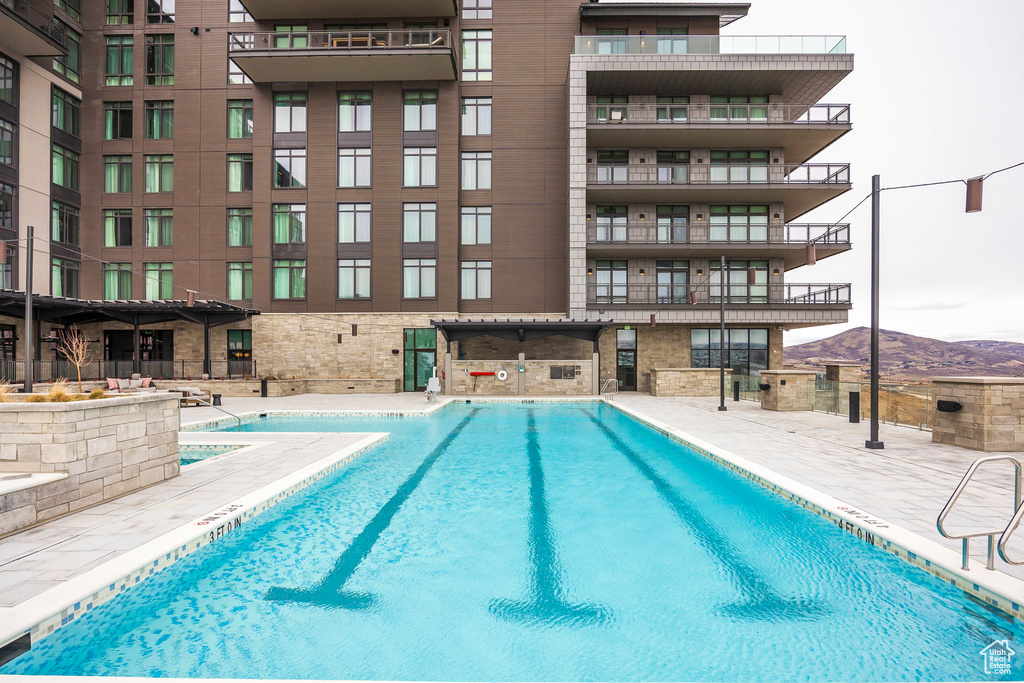 Pool featuring a patio
