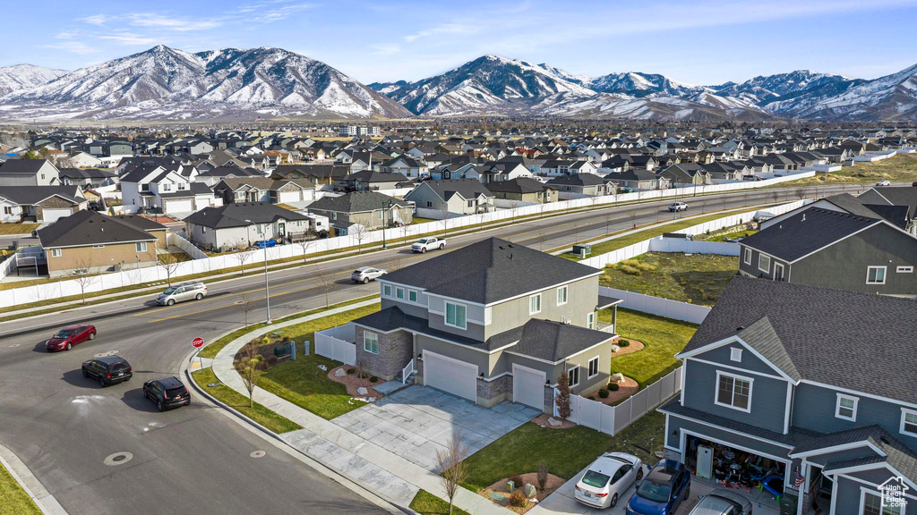 Property view of mountains featuring a residential view