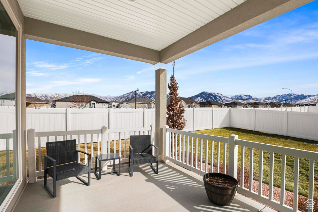 Exterior space with a mountain view