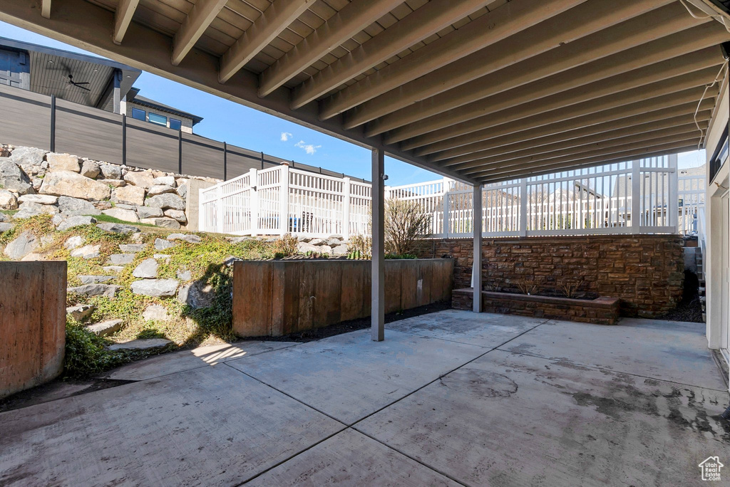 View of patio / terrace with a fenced backyard