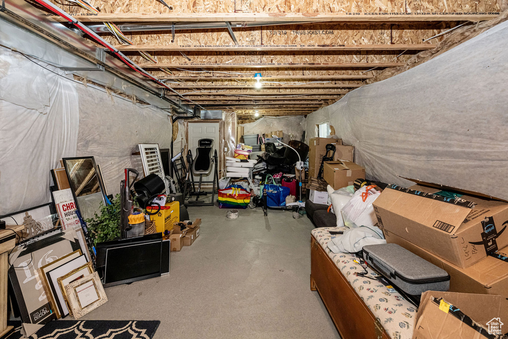 View of unfinished basement