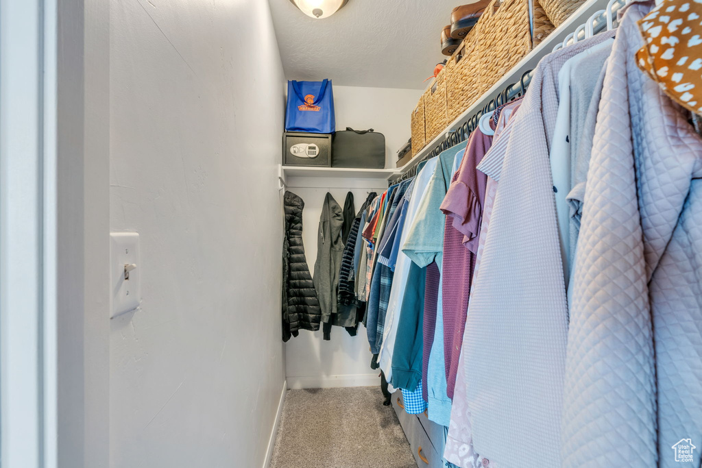 Walk in closet featuring carpet