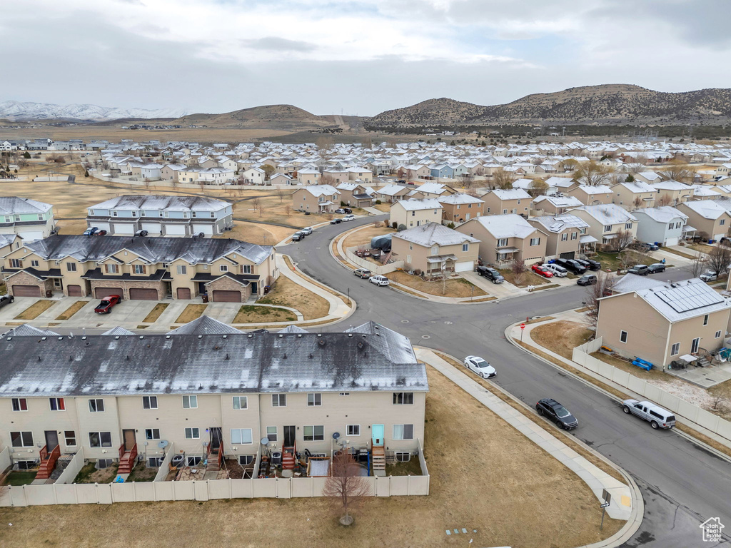 Bird's eye view with a mountain view and a residential view