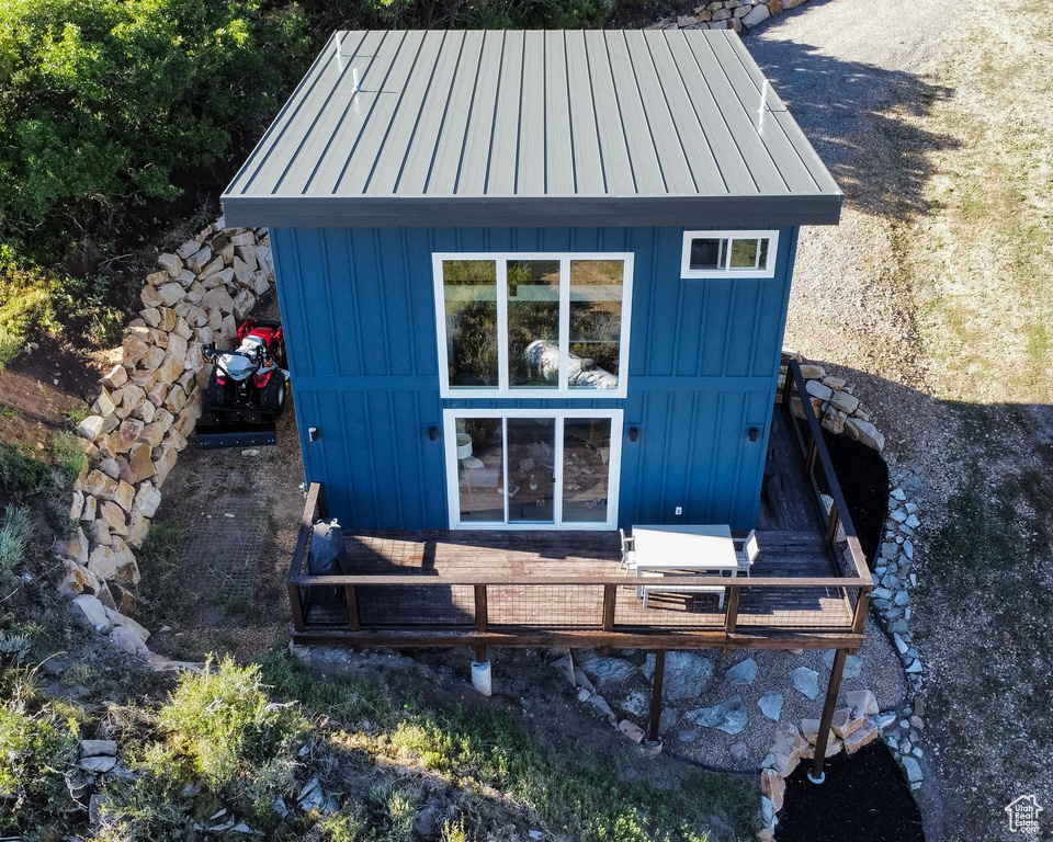 View of outbuilding with an outdoor structure