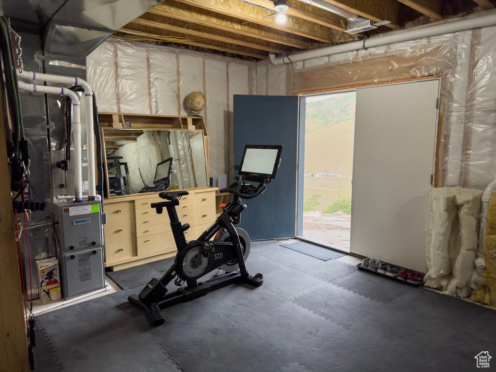 Workout room with a wealth of natural light