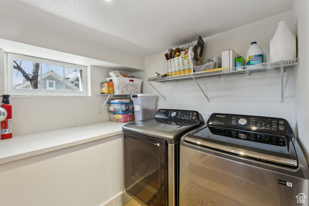 Clothes washing area with laundry area and separate washer and dryer