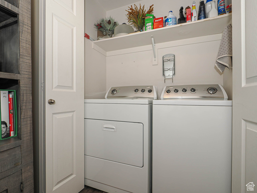 Laundry area with separate washer and dryer and laundry area