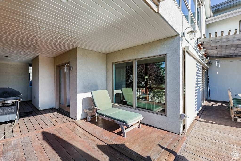 View of wooden deck