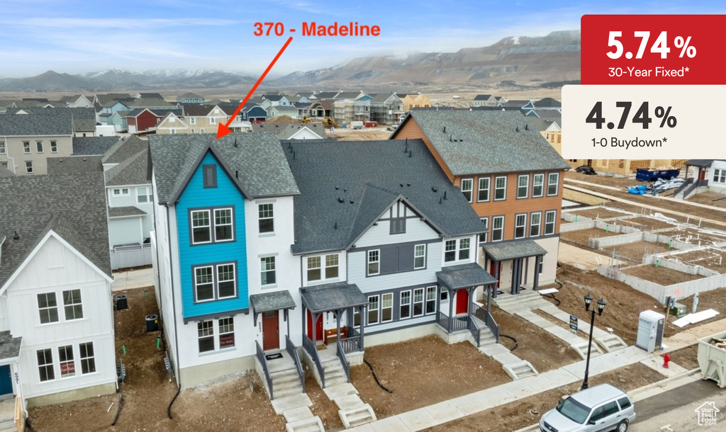 Exterior space featuring a mountain view and a residential view
