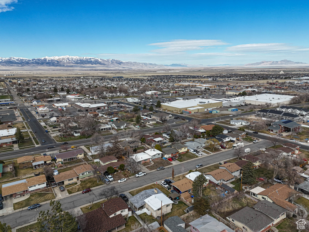 Aerial view with a mountain view and a residential view