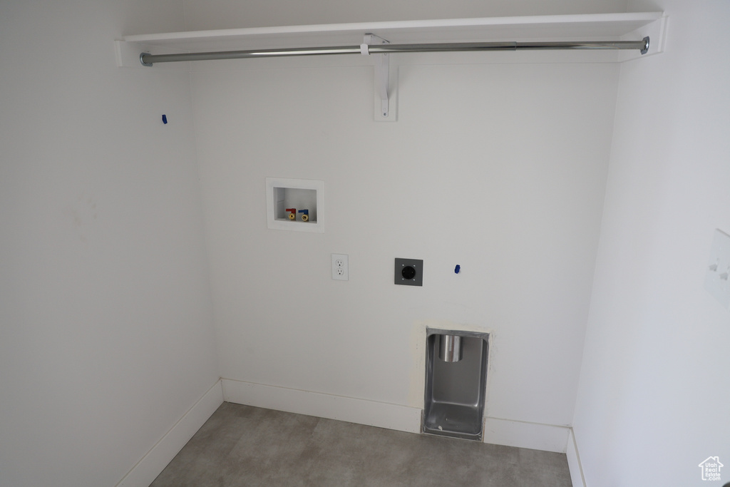 Laundry room featuring electric dryer hookup and hookup for a washing machine