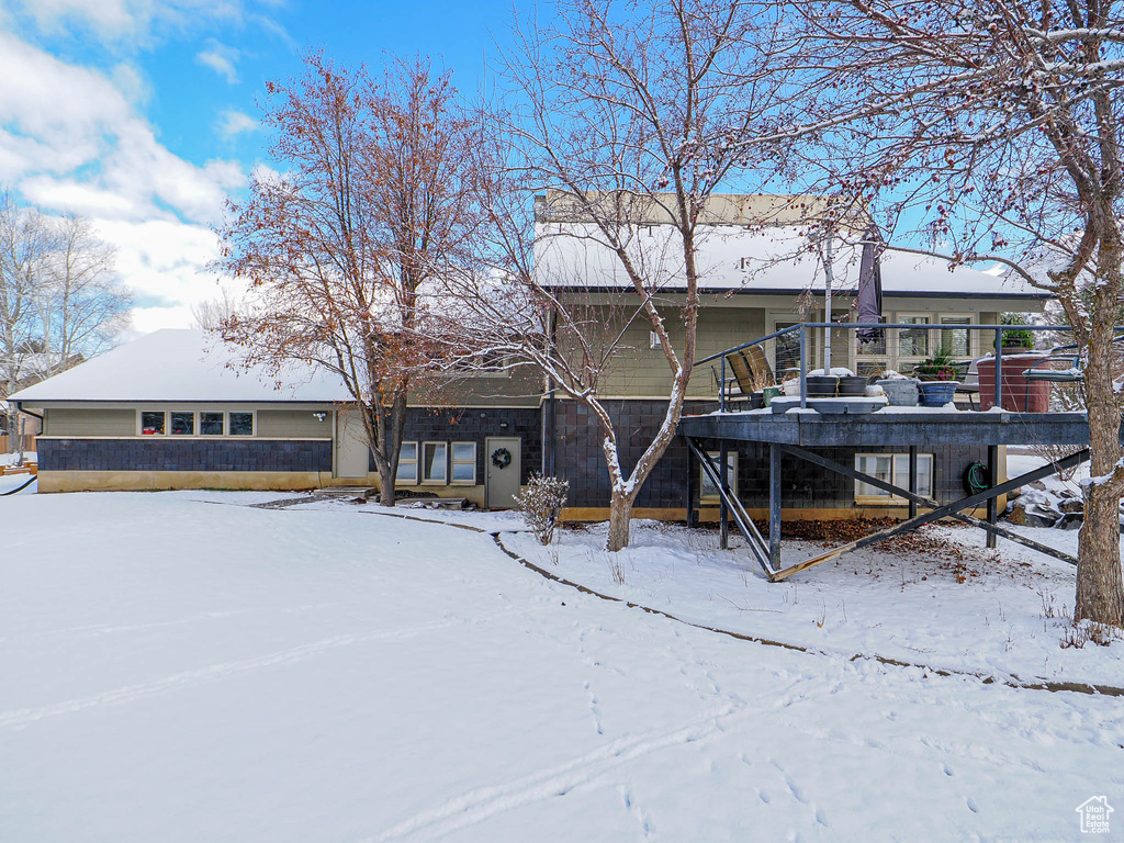 View of snow covered house