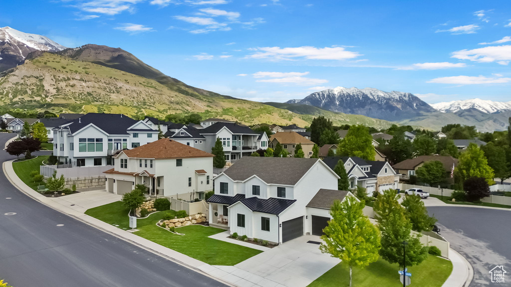 Mountain view with nearby suburban area