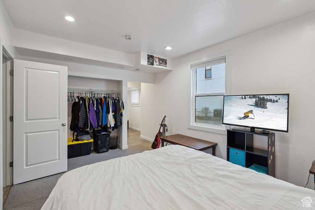 Bedroom featuring a closet and recessed lighting