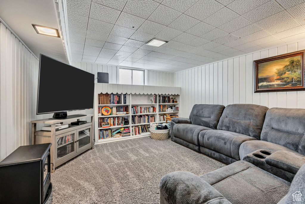 View of carpeted living area