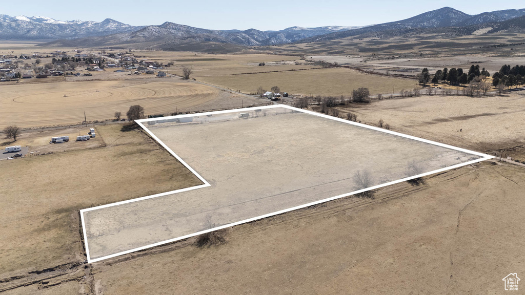 Drone / aerial view with a rural view and a mountain view