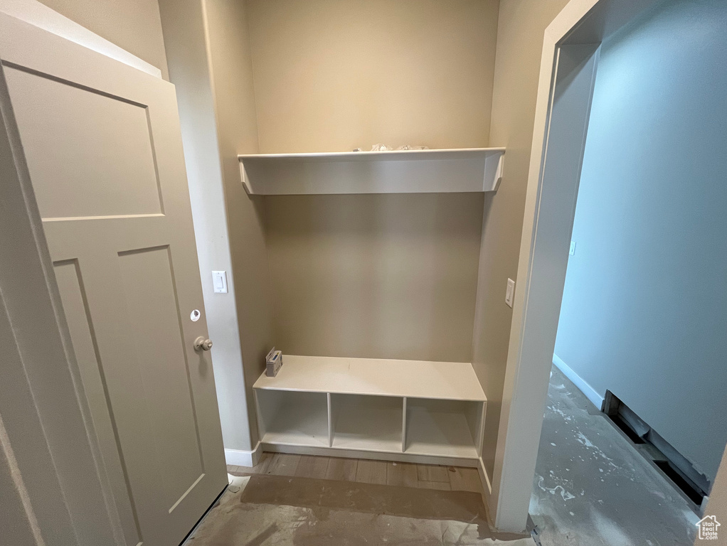 Mudroom featuring baseboards