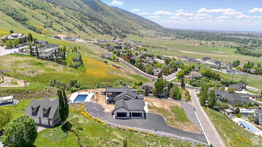 Aerial view of residential area