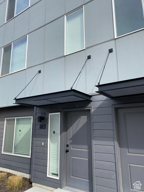 Property entrance featuring visible vents