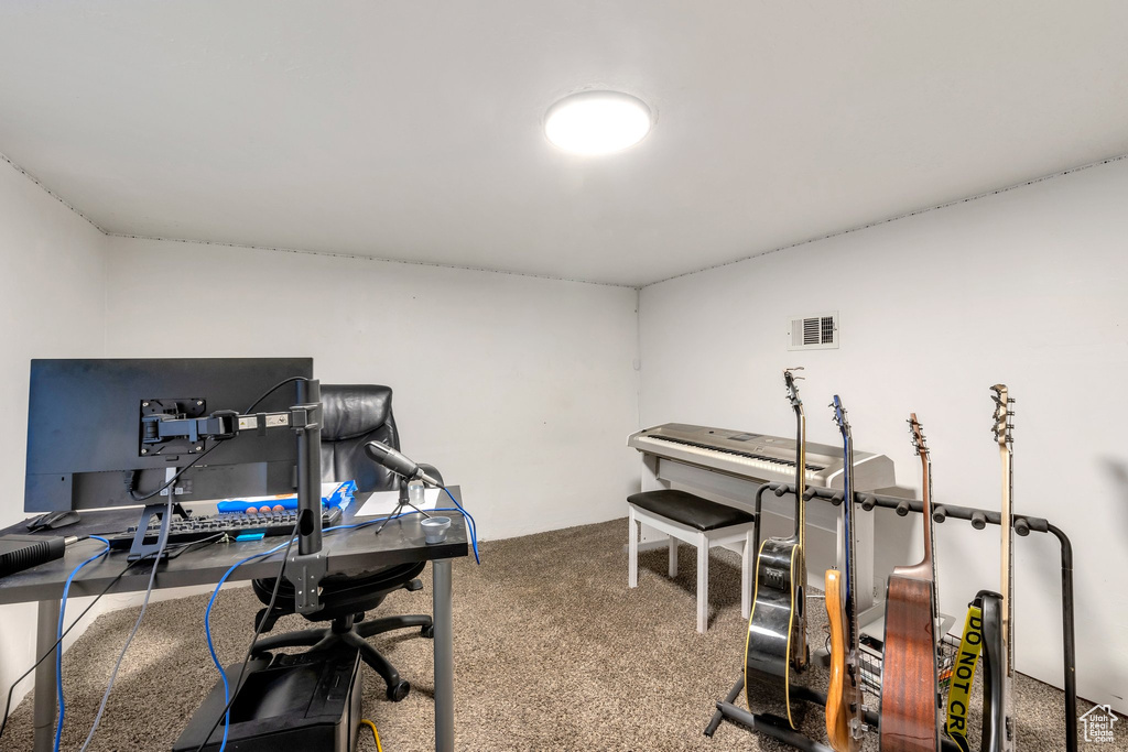 Office featuring carpet and visible vents