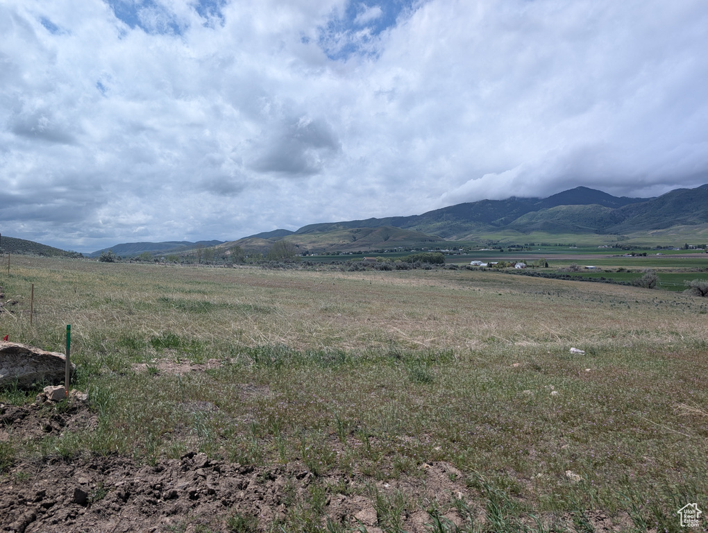 View of mountain background with rural landscape