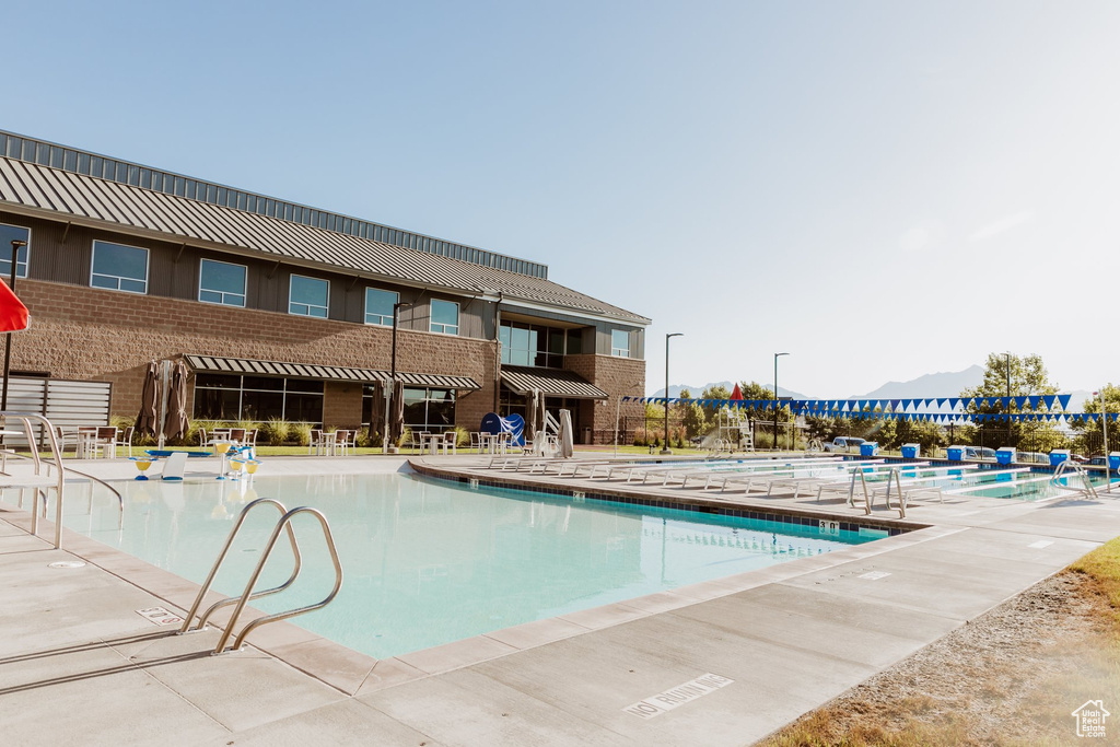 Pool with a patio