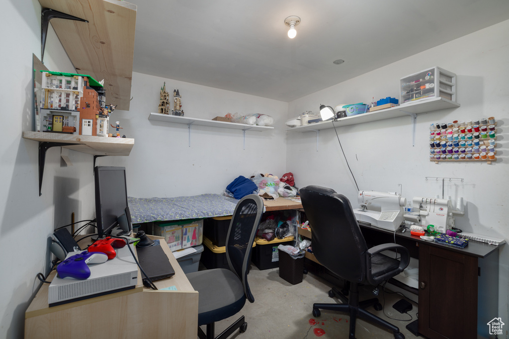 Office featuring concrete floors