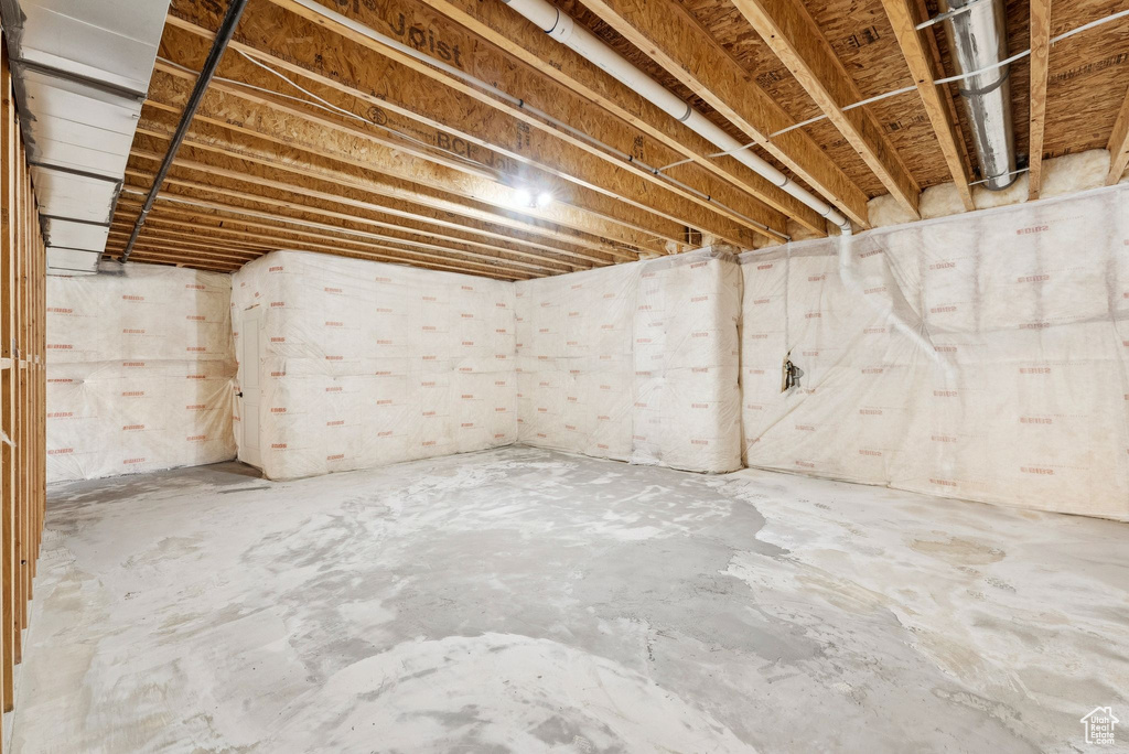 View of unfinished basement