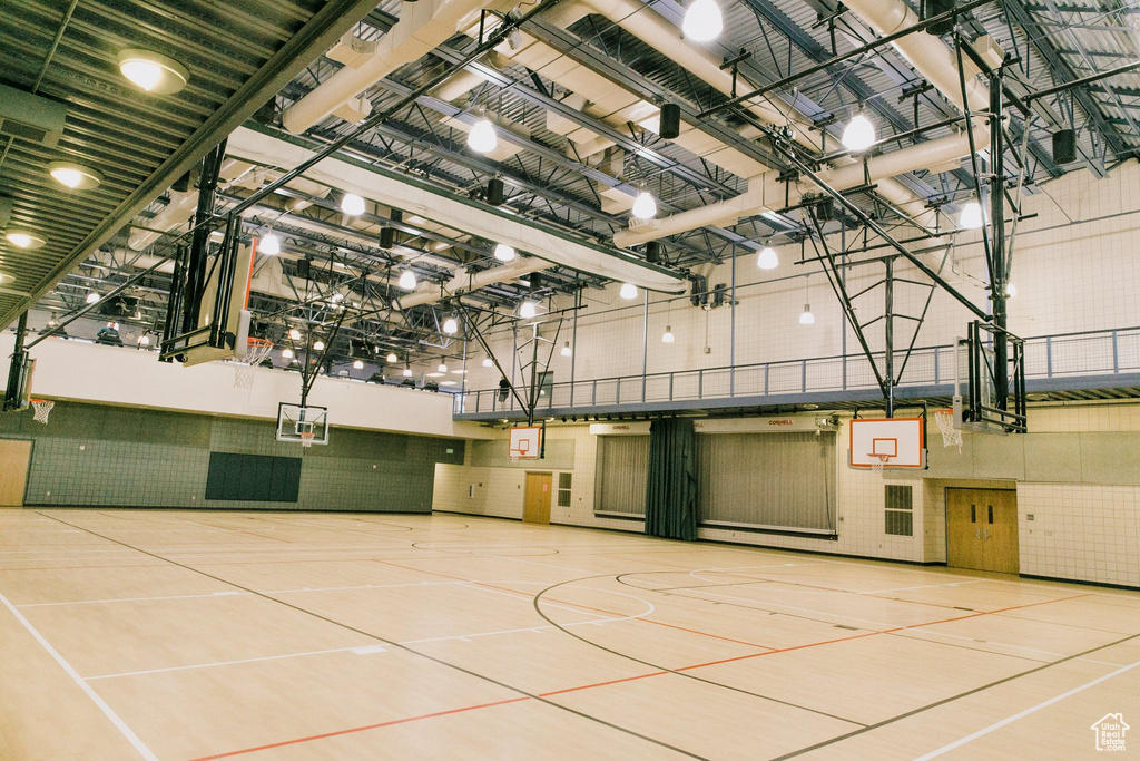 View of basketball court with community basketball court