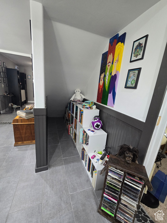 Playroom with tile patterned floors