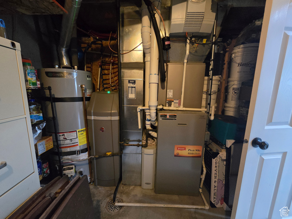 Utility room with secured water heater